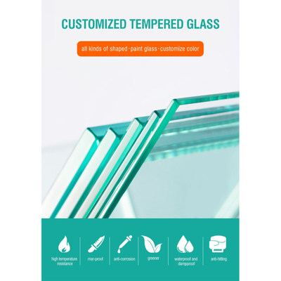 건물 안전용 평면 닦은 온화 유리 Ar Glass Bridge Vidrio Templado