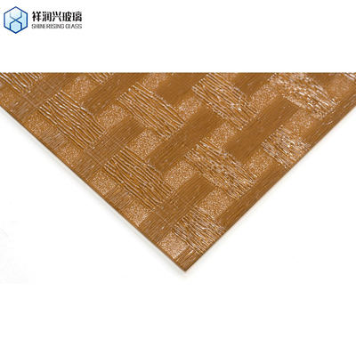 갈색 패턴 유리 반짝이는 3mm 5mm 1830*2440새로운 기술 스타일 유리 엠보스 된 유리