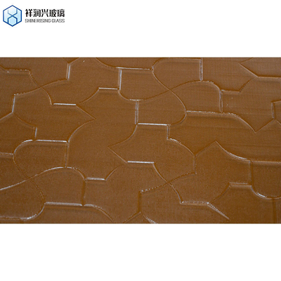 3mm 3.2mm 4mm 평평한 디자인과 두꺼운 결정 패턴을 가진 두꺼운 갈색 패턴 유리