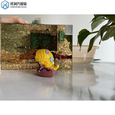 가정용 부엌 장식용 색칠 된 고대 거울 시트 비벨 된 유리 거울 타일