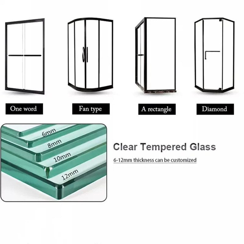 듀바이 럭셔리 모바일 피팅 세트를 위한 온화 유리 스테인레스 스틸 슬라이딩 도어 샤워실