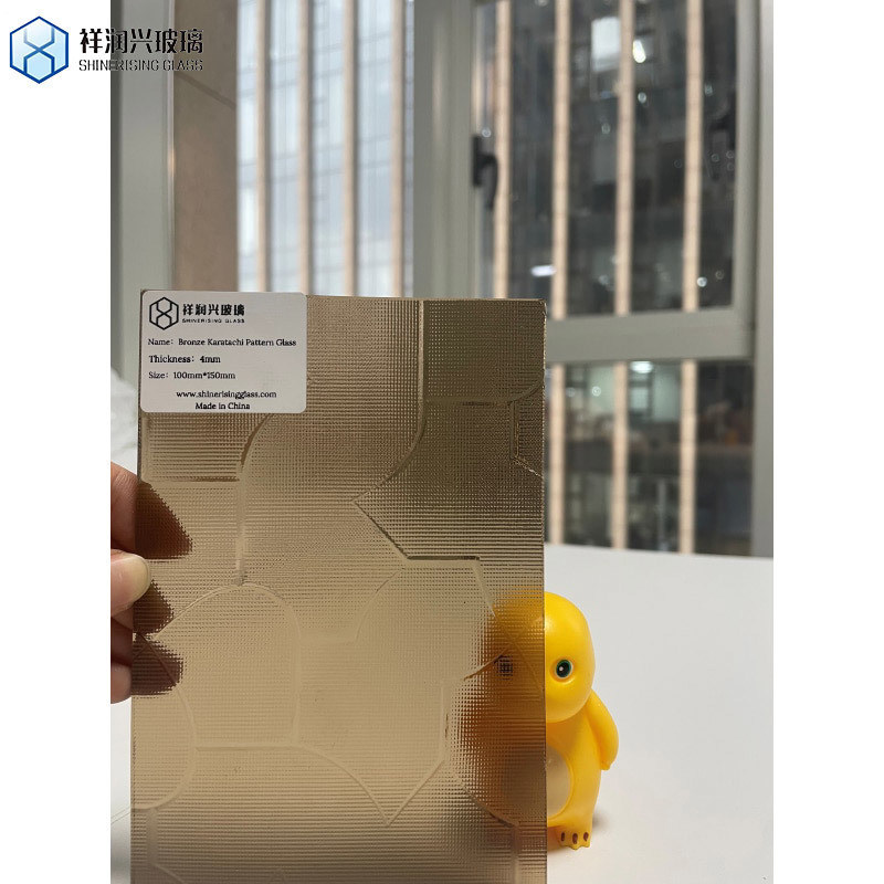 맑은 초명 Muro 청동 회색 Muro Karatachi Nashiji 패턴 유리 욕실