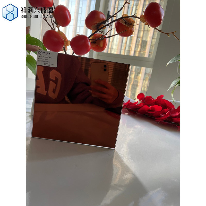 색상 색조 분홍색 거울 유리 은 코팅 반사 거울 높은 수요 시장